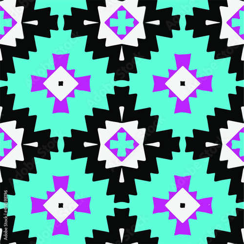  Seamless pattern with multicolored shapes.