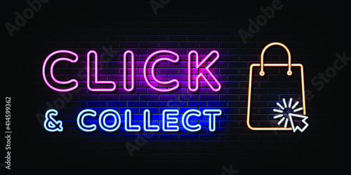 Click and collect with computer pointer sign