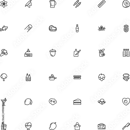 icon vector icon set such as: uniform, brewery, fungus, color, brown, portion, grill, nut, blue, shashlik, pinafore, unusual, gas, martini, pineapple, life, whole, ice cream, cannelloni pasta shape
