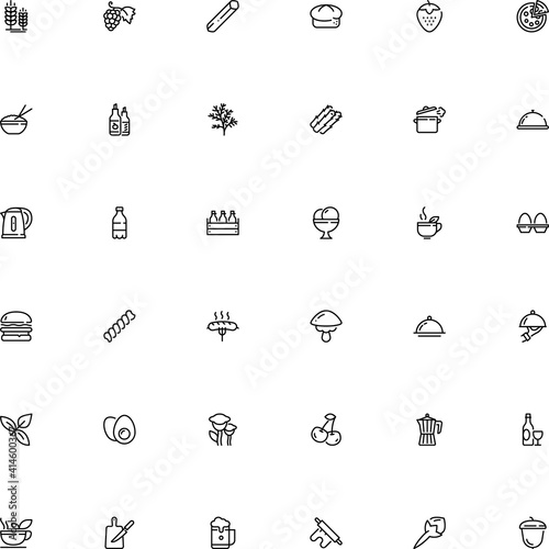 icon vector icon set such as: hand, shiny, eggcup, pint, penne, froth, ale, dairy, squeeze, liter, electrical, suillus, sauce, fusilli, ketchup, pan, cultivation, brown, roasted, table, autumn, light