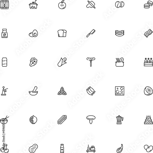 icon vector icon set such as: sedative, asian, burger, fruity, medical, husk, strips, view, full, line icon, spicy, steel, chocolate, spices, abstract, italian, mortar and pestle icon, lid, symbolic