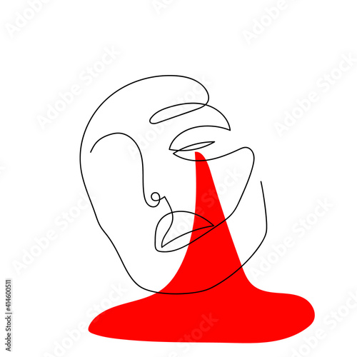 Photo Continuous line abstract face