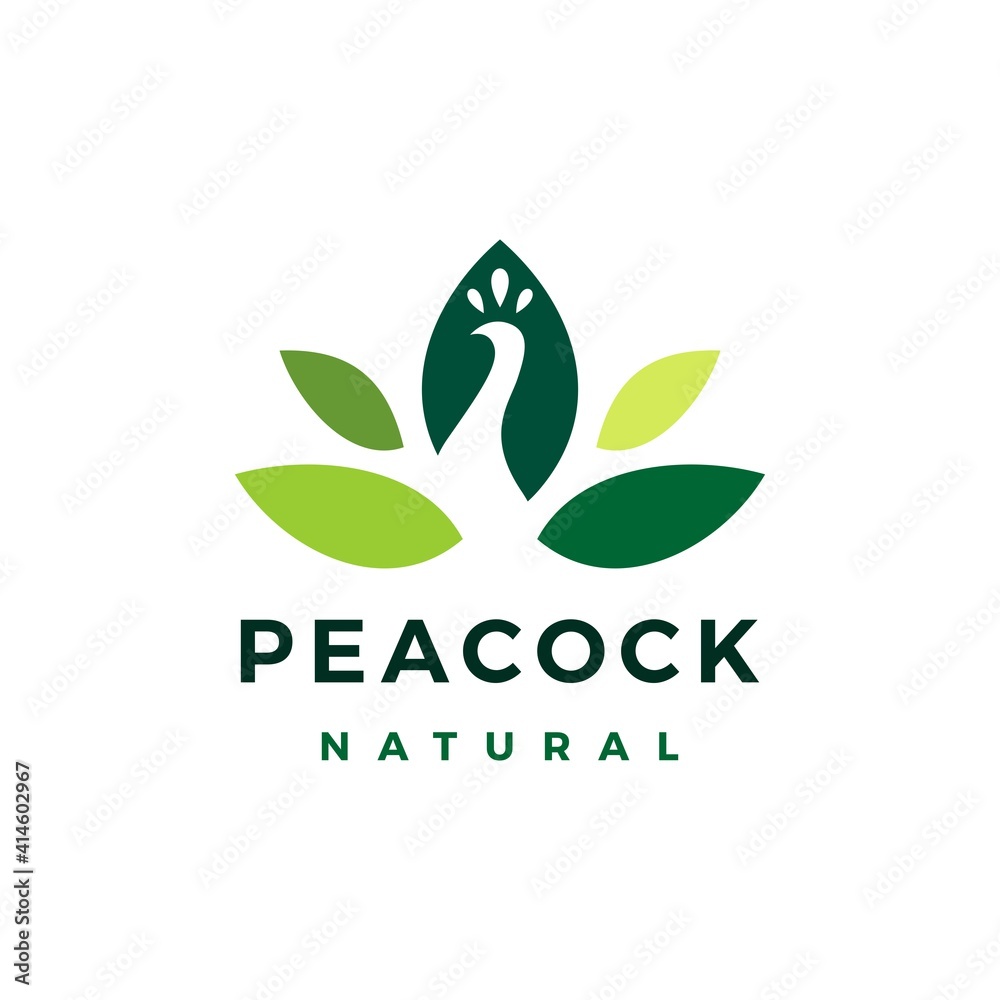 peacock leaf natural logo vector icon illustration peacock leaf natural logo vector icon illustration