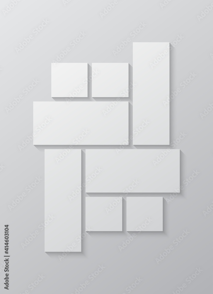 Vector empty collage eight frames, images photo Vector empty collage eight frames, images photo
