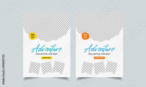 travel flyer design template, tour flyer, tourism color a4 print ready flyer
