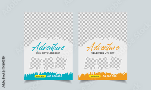 travel flyer design template, tour flyer, tourism color a4 print ready flyer