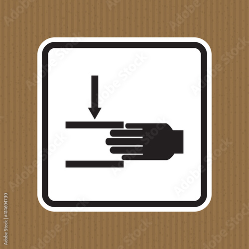 Beware Of Crushing Hand Symbol Isolate On White Background,Vector Illustration EPS.10