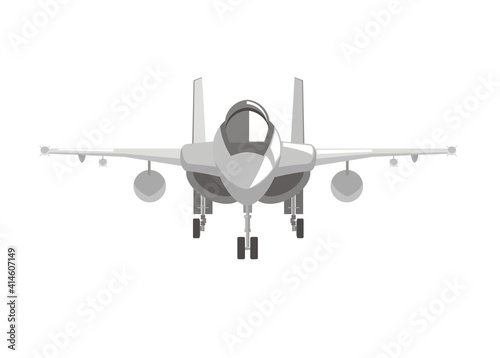 Fighter jet plane. Simple flat illustration.