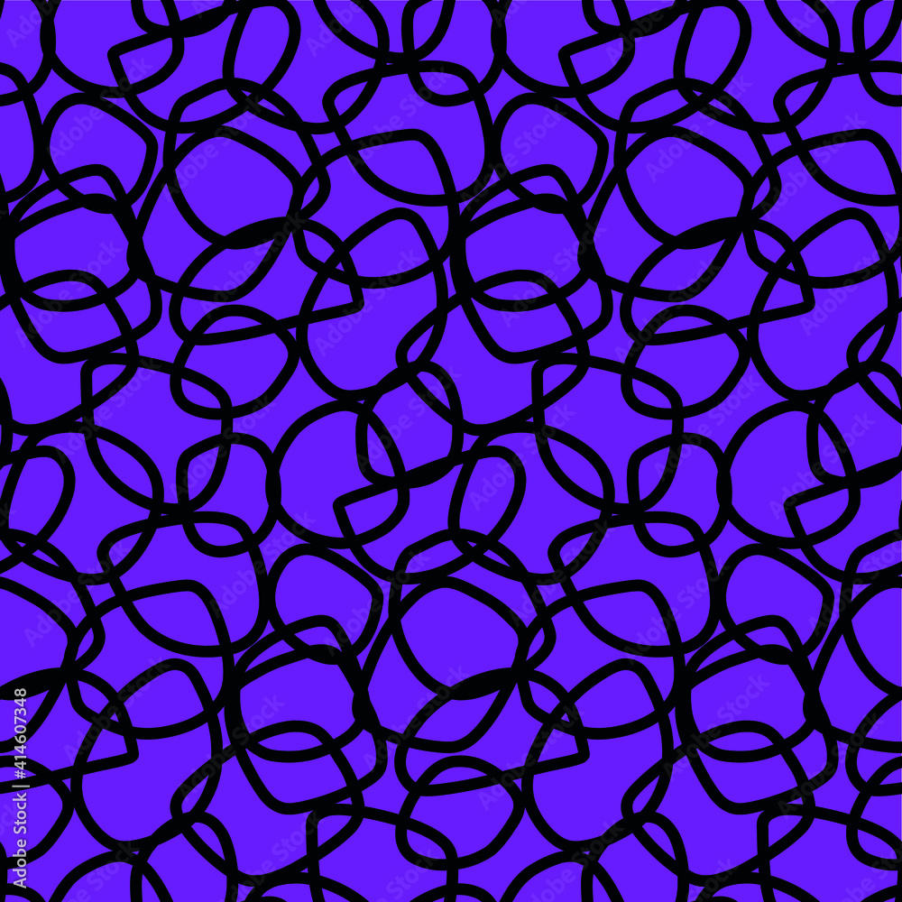 Vector abstract black shapes on purple background pattern. Seamless geometrical print for textile, fabric, wallpaper, paper, wrapping, design and decoration. Vector abstract black shapes on purple background pattern. Seamless geometrical print for textile, fabric, wallpaper, paper, wrapping, design and decoration.