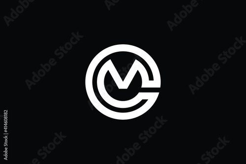 CM logo letter design on luxury background. MC logo monogram initials letter concept. CM icon logo design. MC elegant and Professional letter icon design on black background. M C CM MC