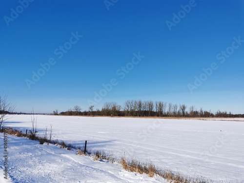 snowy field in the north of Germany, close to the Baltic Sea
