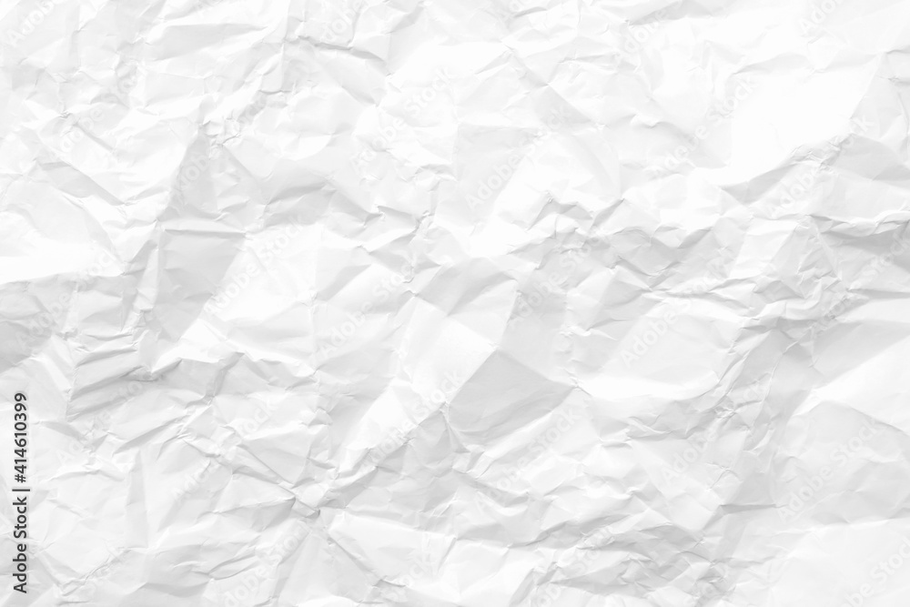 Naklejka premium White crumpled paper texture background. Clean white paper. Top view.