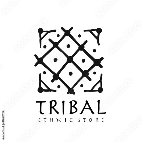 Ethnic mexican decor. Handmade background for your design. Tribal tatto element