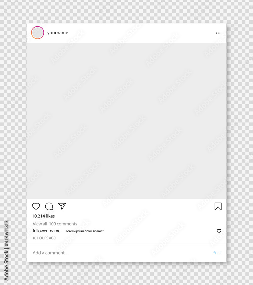 Vecteur Stock instagram web mockup social media template , new update instagram  post mock up , frame social network | Adobe Stock