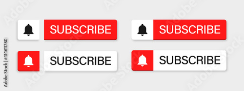 subscribe button for youtube video channel in modern with bell icon 