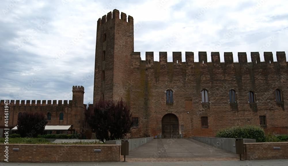 Medieval defense walls of Montagnana fortress, Padua, Italy