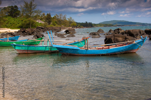 Fishing boat on the island of Phu Quoc  Vietnam  Asia