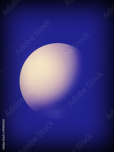 Abstract images shading parts of a circular light bulb. The concept of the crescent moon in the night sky

