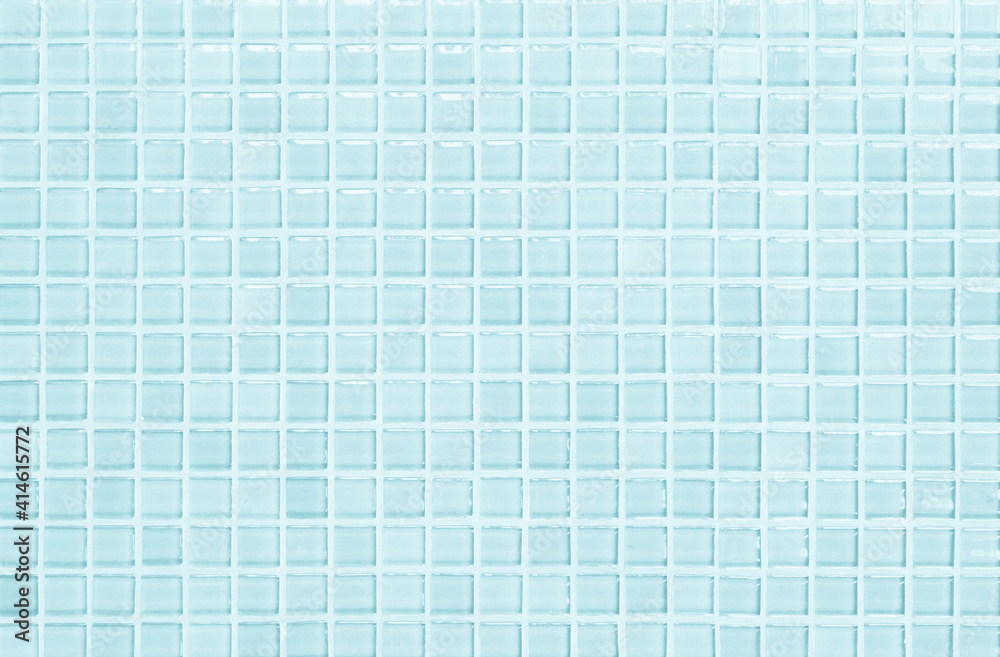 Blue pastel ceramic wall and floor tiles abstract background. Design geometric mosaic texture decoration of the bedroom. Simple seamless pattern for backdrop advertising banner poster or web. Blue pastel ceramic wall and floor tiles abstract background. Design geometric mosaic texture decoration of the bedroom. Simple seamless pattern for backdrop advertising banner poster or web.