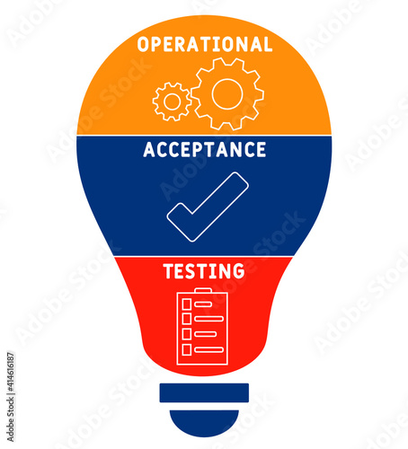 OAT - Operational Acceptance Testing acronym. business concept background.  vector illustration concept with keywords and icons. lettering illustration with icons for web banner, flyer, landing page