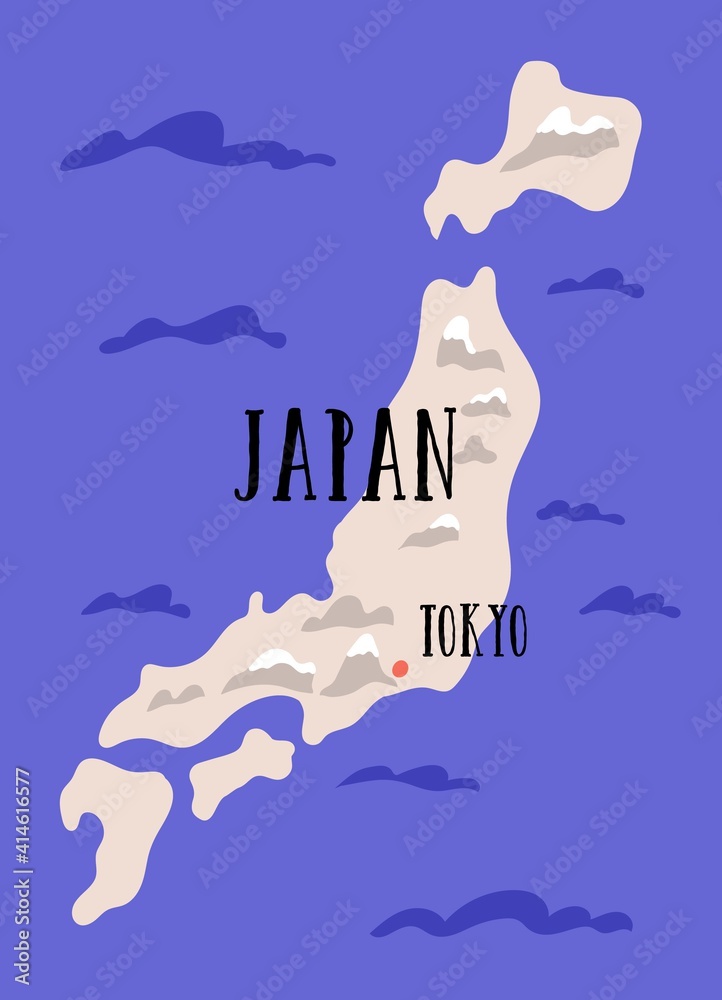 Map Of Japan With Main Japanese Islands Hokkaido Honshu Kyushu And map-of-japan-with-main-japanese-islands-hokkaido-honshu-kyushu-and
