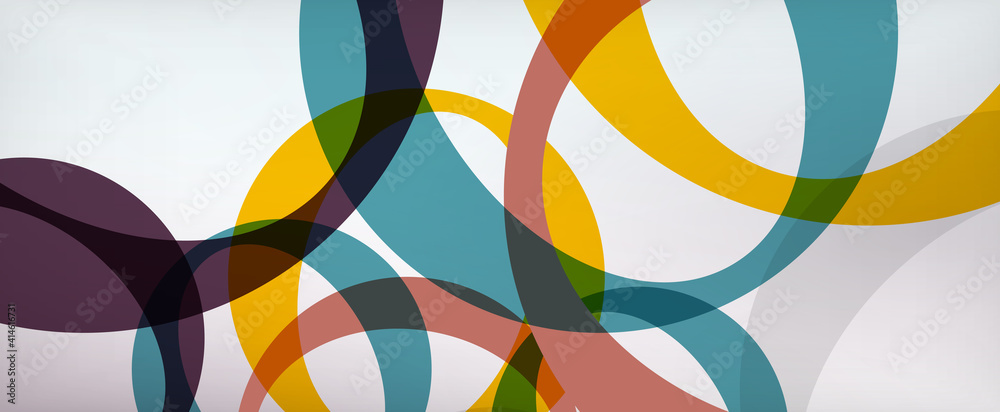Obraz premium Ring geometric shapes, o letter repetition wallpaper. Abstract background for business or technology presentations, internet posters or web brochure covers