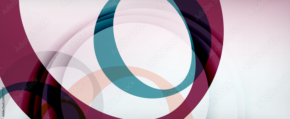 Fototapeta premium Ring geometric shapes, o letter repetition wallpaper. Abstract background for business or technology presentations, internet posters or web brochure covers