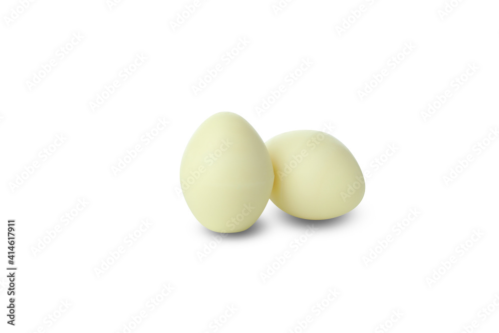 Chocolate egg candies isolated on white background Chocolate egg candies isolated on white background