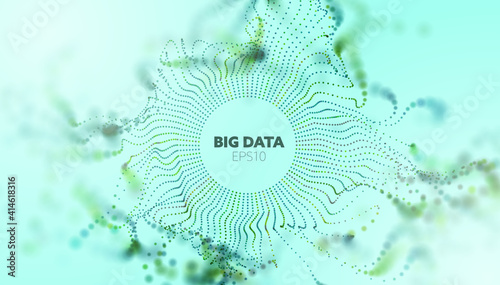Data analytics abstract vector background. Sound wave. Wave flow. Big data. Abstract background.