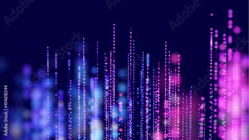 Data visualization. 3d futuristic abstract background. Future technology. Abstract geometric background. Futuristic wave. Light effect. Wave flow. dynamic 3d flow effect.