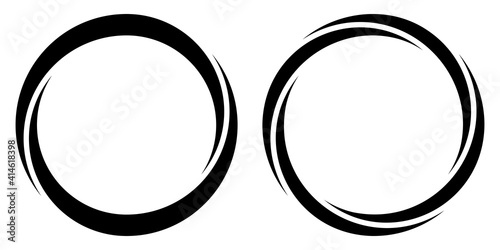 Fototapeta Round circular banner frames, borders, vector hand drawn, circular markers highl