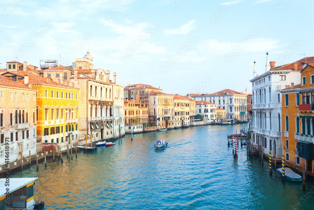 Grand Canal in Venice, Italy at dawn with no crowds