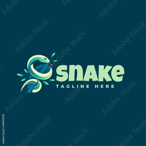 Vector Logo Illustration Snake Gradient Colorful Style.