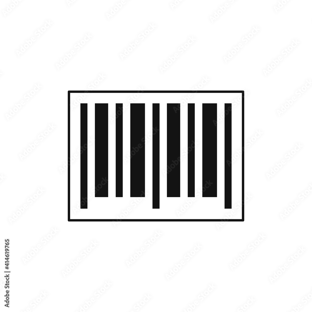 Barcode Icon. Black barcode for scanning to check product prices. Isolated on white background. Barcode Icon. Black barcode for scanning to check product prices. Isolated on white background.