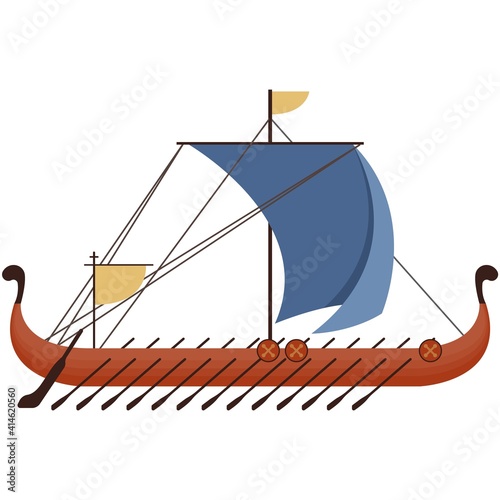 Galley boat ship vector isolated on white background