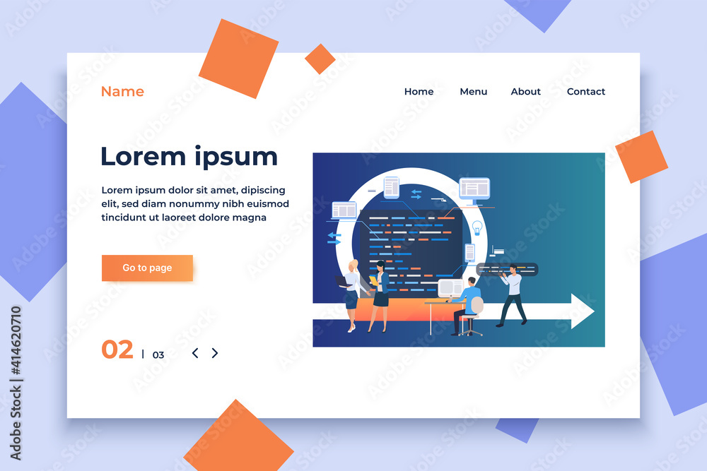 Professional group working on project. Process, work on computer ...