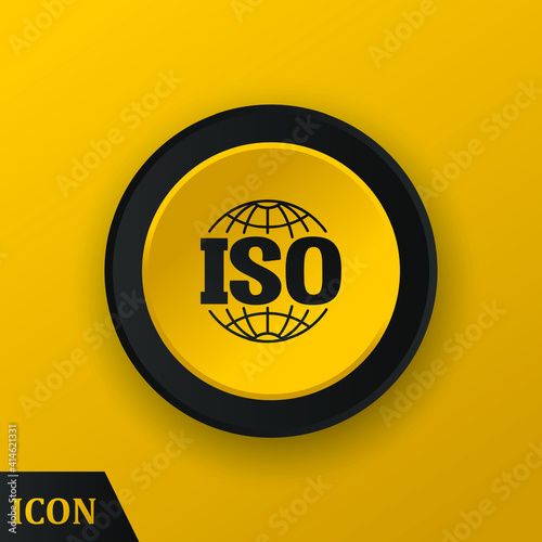 iso icon on colored button