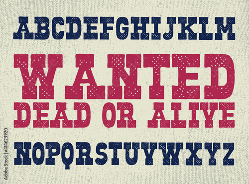 Retro Vintage Grunge Font Alphabet