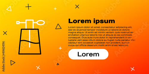 Line Perfume icon isolated on yellow background. Colorful outline concept. Vector Illustration.