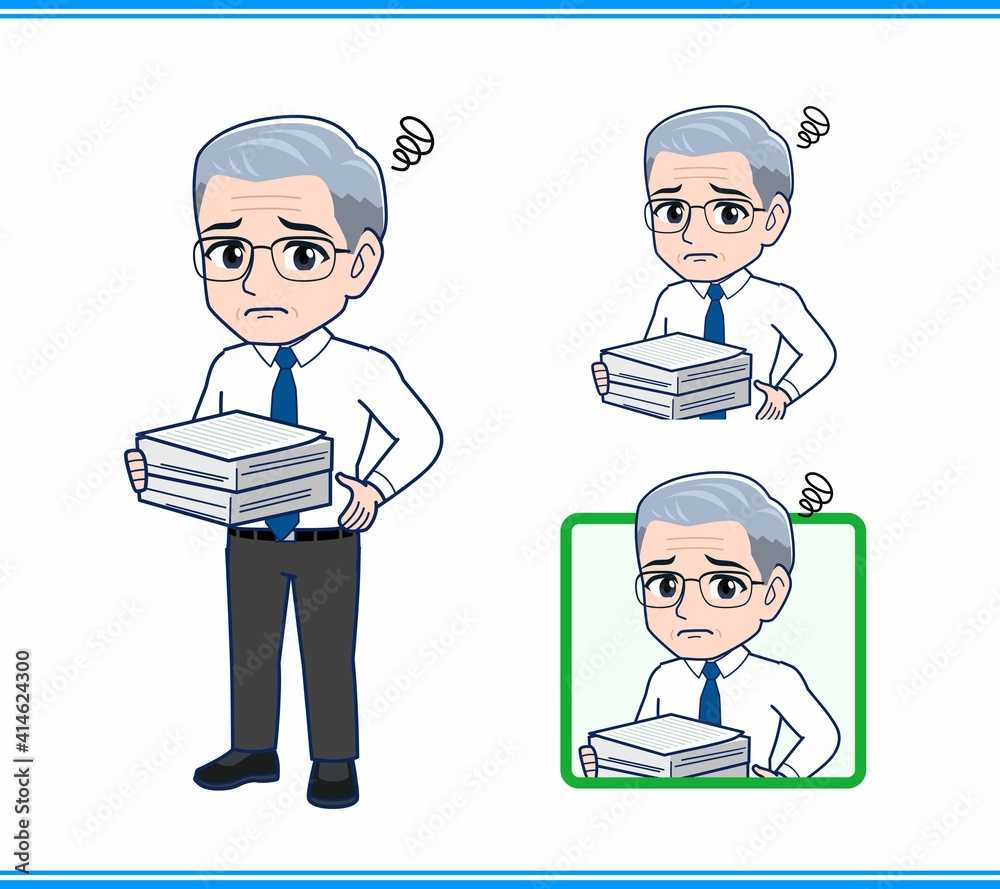 白髪のサラリーマンの男性