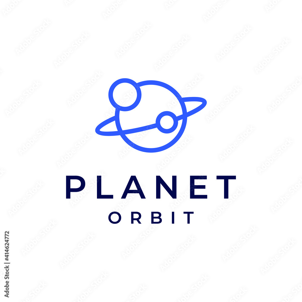 Obraz premium planet orbit logo vector modern simple line concepts