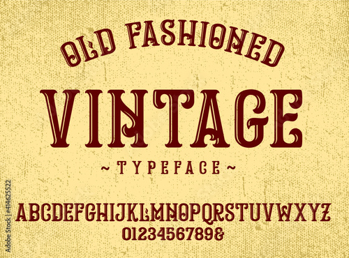 Vintage Retro Grunge Font Alphabet Typeface