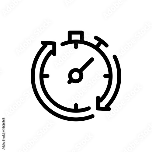 Timer refresh icon vector illustration on outline style