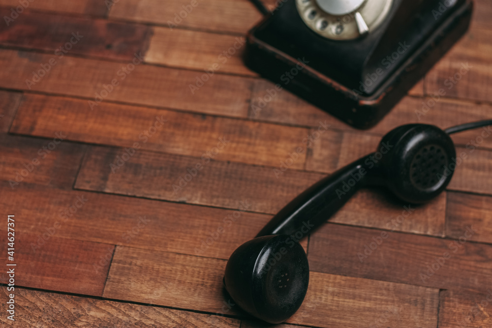 telephone communication classic style technology top view