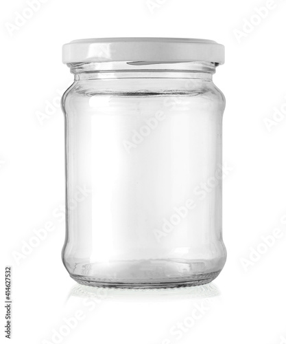 Glass jar isolated on white