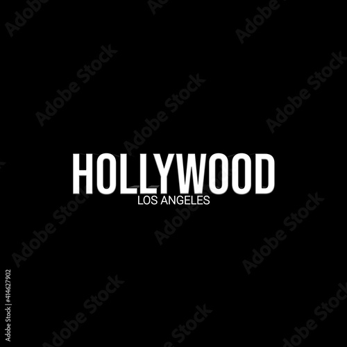 Hollywood Los Angeles 3d writing typography is elegant and modern, suitable for logotype designs, symbols, signs, tags, with transparent backgrounds