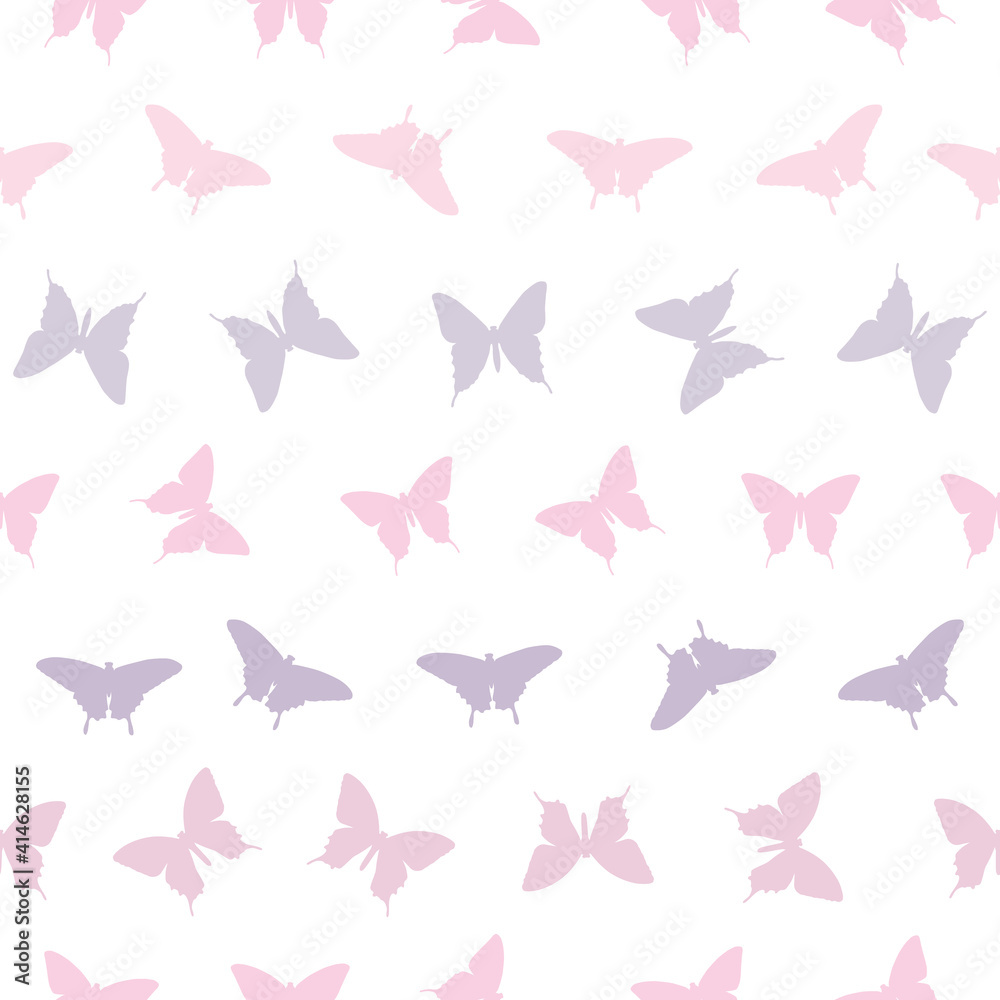 Pastel butterfly seamless repeat pattern design. Pastel butterfly seamless repeat pattern design.
