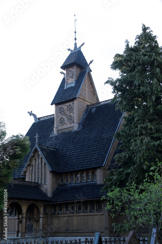 Vang Stave Church in Karpacz in the Karkonosze mountains of Poland