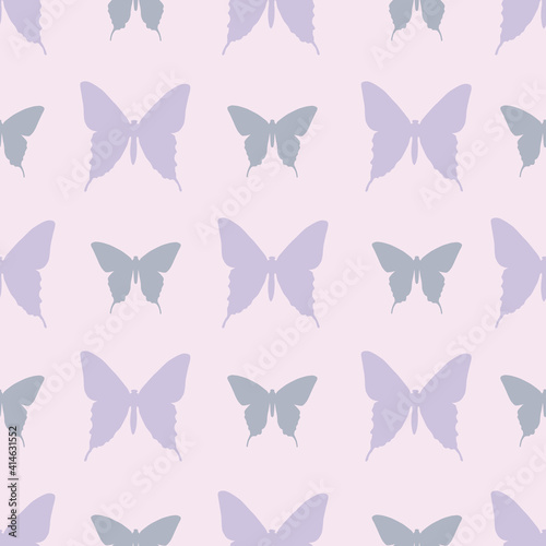 Cute butterfly silhouette seamless repeat pattern