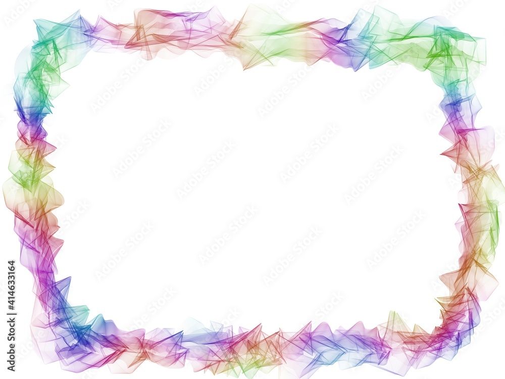 Frame with rainbow colored waves on the white background illustration Frame with rainbow colored waves on the white background illustration